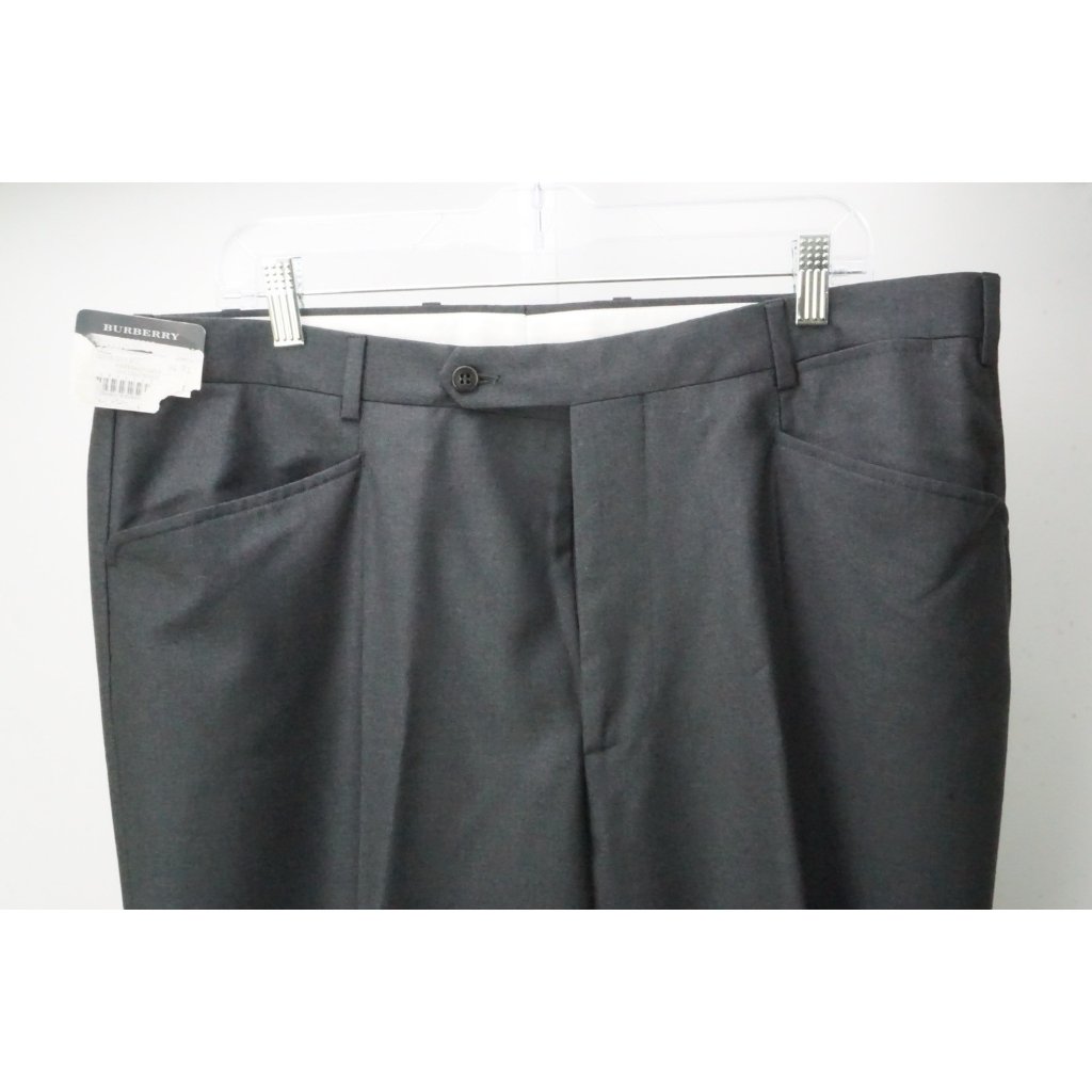 Burberry London Gray S100s Wool Dress Pants Trousers 56 Eu Brand New